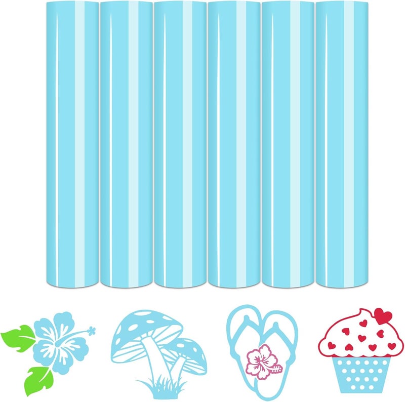 Tintnut Atomizer Color Heat Transfer Vinyl -6 Sheets 12"x10" Bright Color Iron on Vinyl for T-Shirts Clothing Bags HTV Vinyl for All Cutting Machine - Image 1